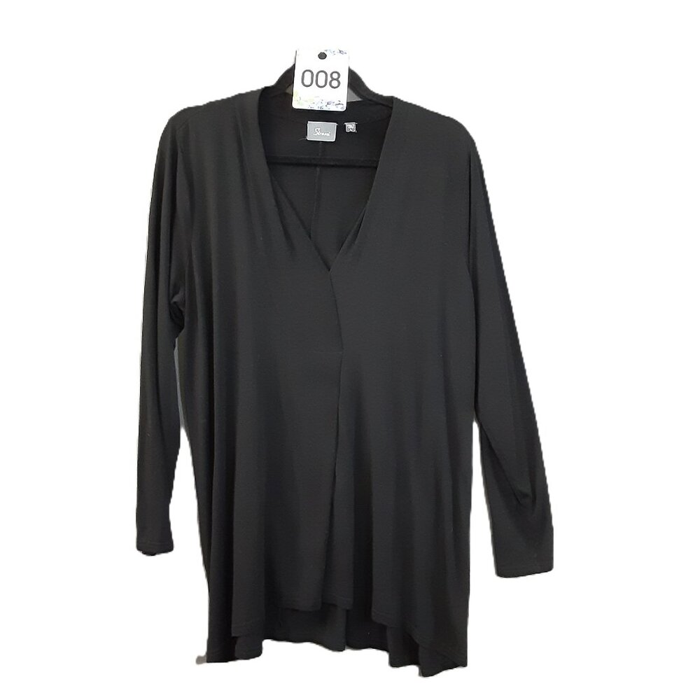Strazzi Woman's Blouse Black Long Sleeve Pullover, Goth, New Age